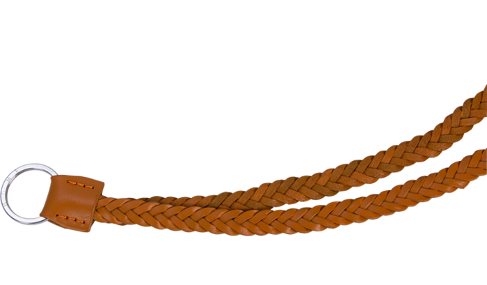 Kandinsky Lexxys® mit flacher Flechtung in der Farbe Karamellbraun mit graviertem Schlüsselring 